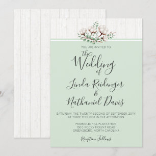 Coton rustique Sud et Faire-part de mariage bois