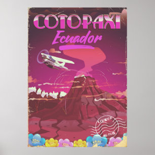 Cotopaxi, Ecuador LUFTPOST Reiseposter Poster