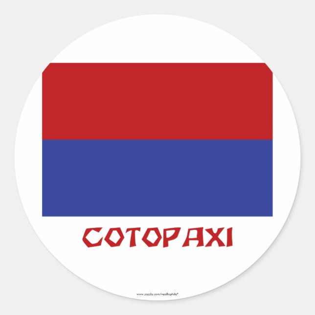 Cotopaxi-Fahne mit Name Runder Aufkleber (Vorderseite)