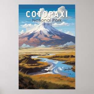 Cotopaxi Nationalpark Ecuador Art Vintag Poster