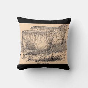 Cotswold ewes print aus dem 19. Jahrhundert Kissen