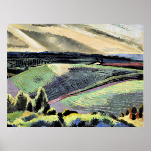 Cotswold Hills, Surrealismus-Gemälde von Paul Nash Poster