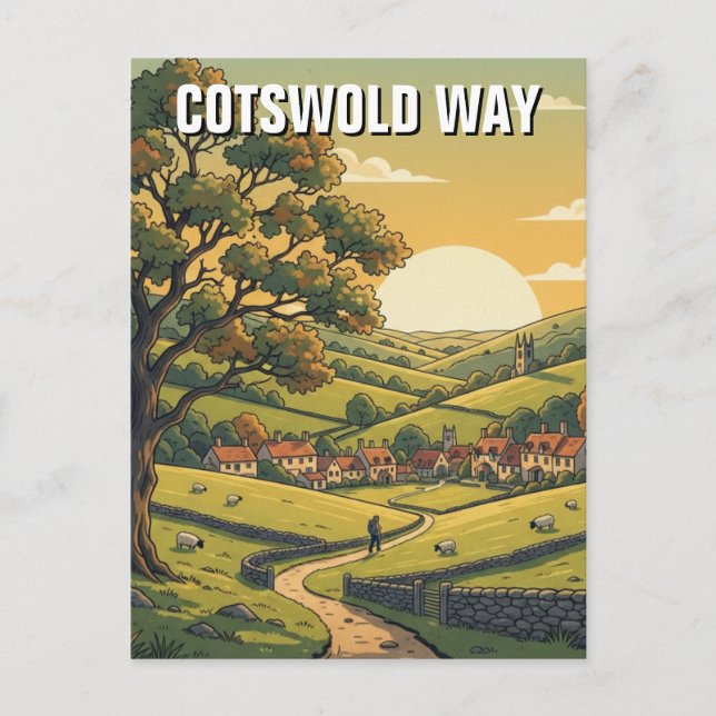Cotswold Way England Travel Postkarte (Vorderseite)