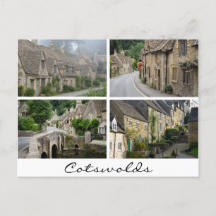 Cotswolds-Architektur - weiße Textsammlungskarte Postkarte