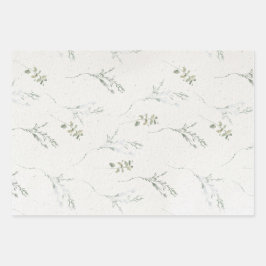 Cotswolds Blue Winter Florals Imitats handgefertig Geschenkpapier Set