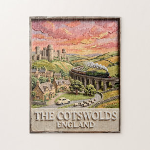 Cotswolds-Dampflok Schloss ländliche Gegend Englan