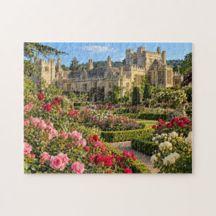 Cotswolds englische Burg & Sommerrosengarten