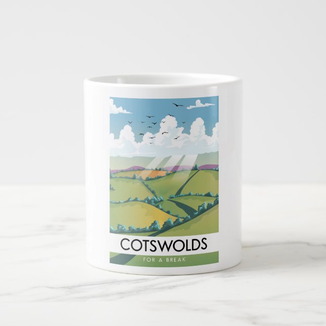 Cotswolds für eine Pause. Jumbo-Tasse (Vorderseite)