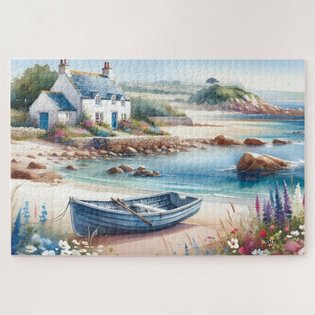 Cottage am Meer Reihenboot Blüte (Horizontal)