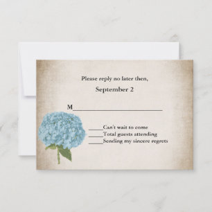 Cottage Chic Hydrangea Mariage Carte RSVP