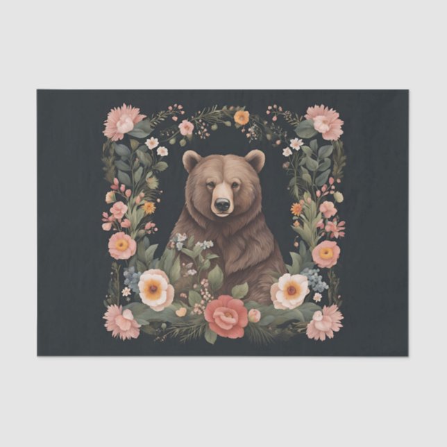 Cottage-Core-Bärendekoupage Seidenpapier (Vorderseite)