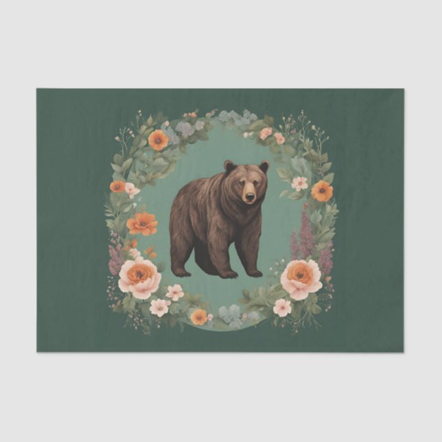 Cottage-Core-Bärendekoupage Seidenpapier (Vorderseite)