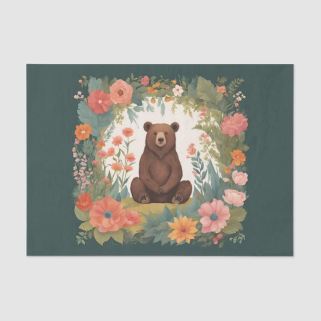 Cottage-Core-Bärendekoupage Seidenpapier (Vorderseite)