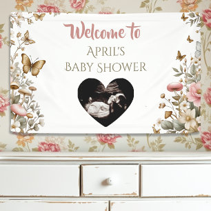 Cottage Core Pilze und Blumen Willkommen Banner