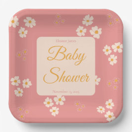 Cottage-Core Roush Pink Daisy Bloral Pappteller