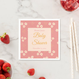Cottage-Core Roush Pink Daisy Bloral Serviette