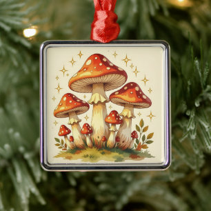 Cottage Core Vintage Pilze  Ornament Aus Metall