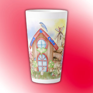 Cottage Cosy & Niedlich farbig auf weiß Milchtasse