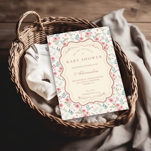 Cottage Garden Antique Baby Shower Einladung (Von Creator hochgeladen)