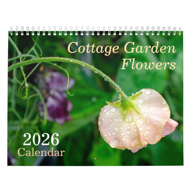 Cottage Garden Flowers 2026 Calendrier (Protection)