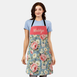 Cottage Garden Flowers Monogram Name Schürze