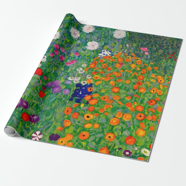 Cottage Garden Gustav Klimt Geschenkpapier (Ungerollt)