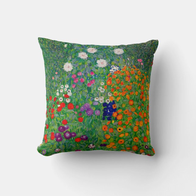 Cottage Garden Gustav Klimt Kissen (Vorderseite)