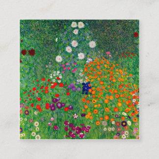 Cottage Garden Gustav Klimt Quadratische Visitenkarte