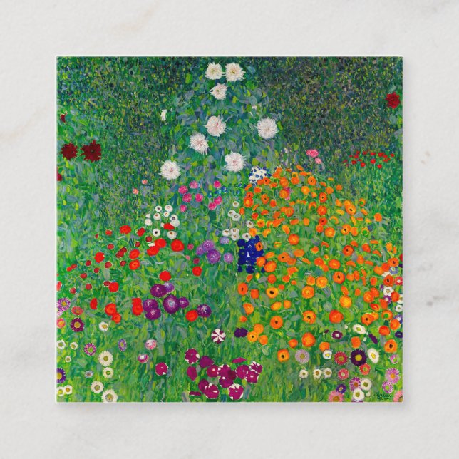 Cottage Garden Gustav Klimt Quadratische Visitenkarte (Vorderseite)