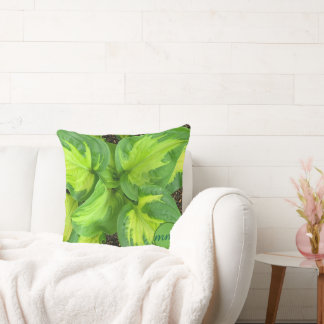 Cottage Garden Hosta Leaf Monogram Pillow Kissen