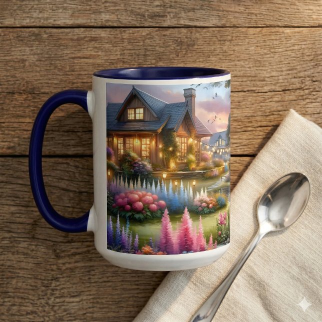 Cottage Garden Stream at Sunset Tasse (Cottage Garden Stream at Sunset Mug)