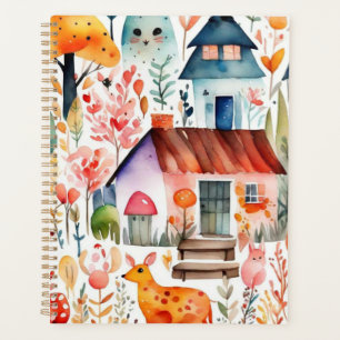 Cottage noyau floral de campagne animaux maisons