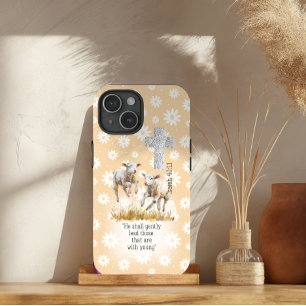Cottage Peach Pastel Floral Lambs Kreuz Glauben Case-Mate iPhone Hülle