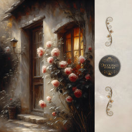 Cottage Rose Entrance Decoupage Seidenpapier