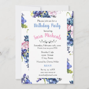 Cottage-Rosen-Geburtstagsfeier Einladung