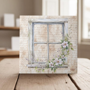 Cottage rustikale Holzfenster Blume Bauernhof Fliese