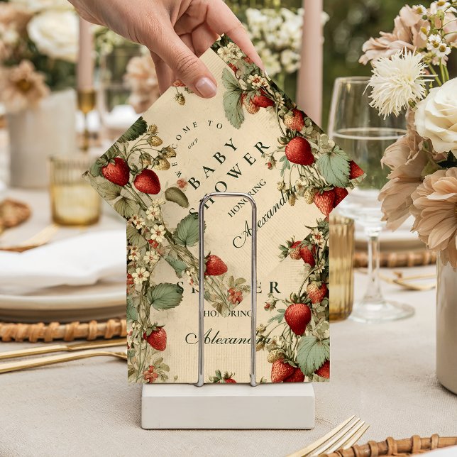 Cottage Strawberry Woodland Baby Shower Serviette (Von Creator hochgeladen)