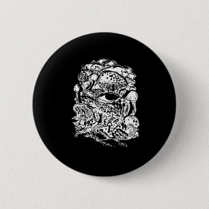 Cottagecore-Ästhetik-Frosch-Pilz-Goblincore-Kreati Button