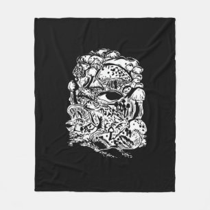 Cottagecore-Ästhetik-Frosch-Pilz-Goblincore-Kreati Fleecedecke
