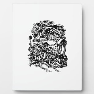 Cottagecore-Ästhetik-Frosch-Pilz-Goblincore-Kunst Fotoplatte