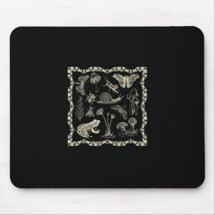 Cottagecore-Ästhetik-Frosch-und-Pilz-Goblincore Mousepad