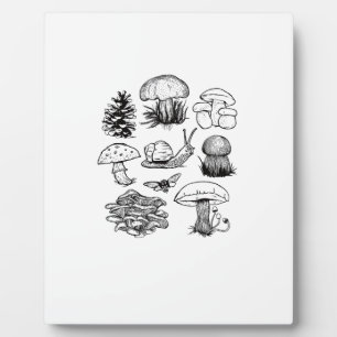 Cottagecore-Ästhetik Goblincore Pilz Schnecke Fotoplatte
