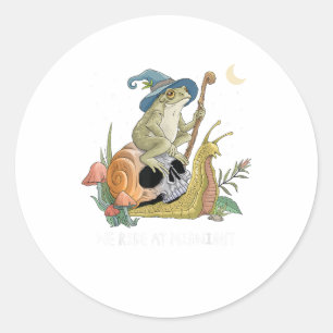 Cottagecore-Ästhetik-Hexenfrosch-Schnecke-Pilz-Geh Runder Aufkleber