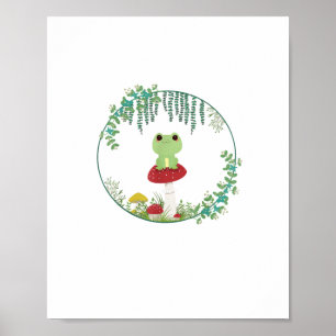 Cottagecore-Ästhetik Kawaii Frosch Goblincore Süß Poster