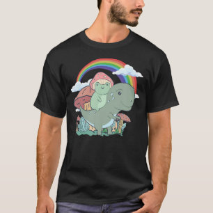 Cottagecore-Ästhetik Kawaii-Frosch reitet auf eine T-Shirt