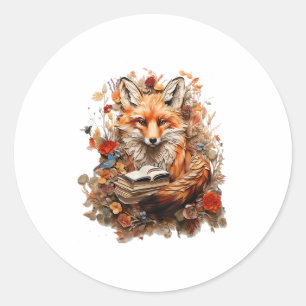 Cottagecore-Ästhetik mit Buch Cute Goblincore Runder Aufkleber