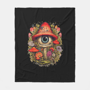 Cottagecore-Ästhetik-Pilz-Goblincore-Design Fleecedecke