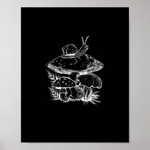 Cottagecore-Ästhetik-Pilz-Schnecke-Pilze-Goblinc Poster