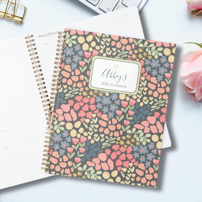 Cottagecore-Blumen-Personalisierter Planer (Cottagecore Floral Planner for Her)