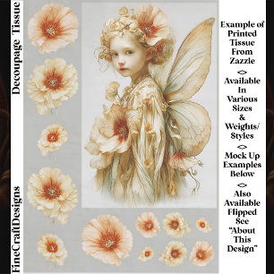 Cottagecore Blumenfee-Porträt FK1L Decoupage Seidenpapier